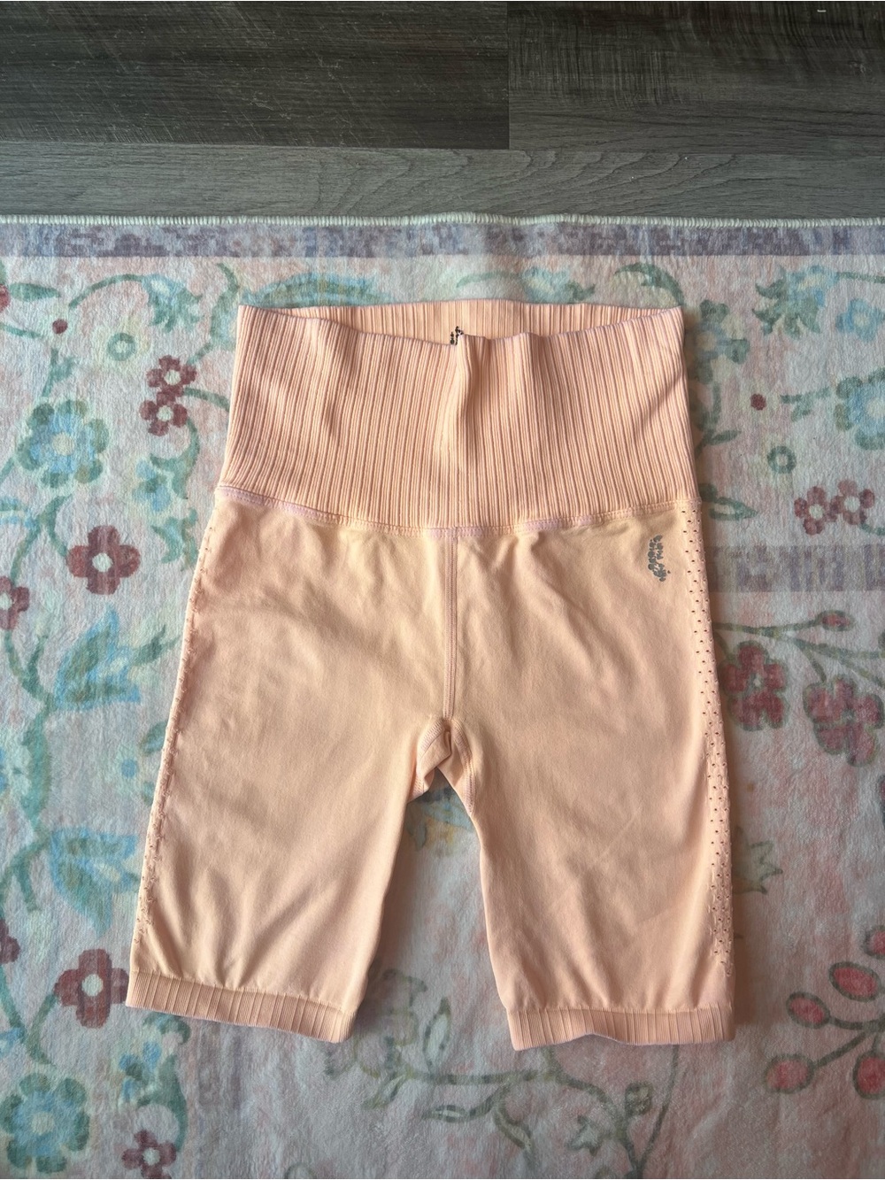 FP Movement by Free People Peach High-Waist Ribbed Athletic Shorts
